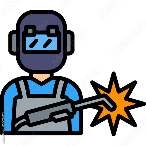 Metal Fabrication lineal color icon