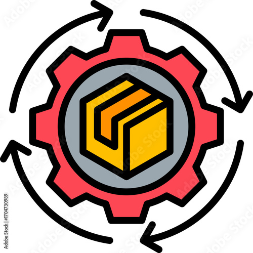 Supply Chain lineal color icon