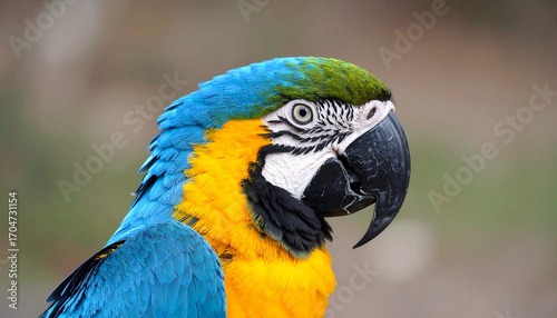 Close-up portrait of a vibrant macaw