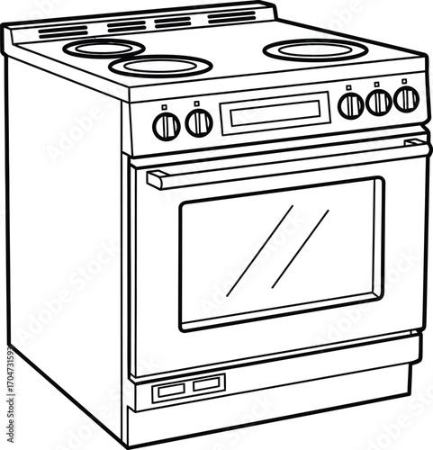 Oven range electric stove appliance illustration