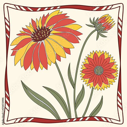 blanket gaillardia dakota reveille with leaves