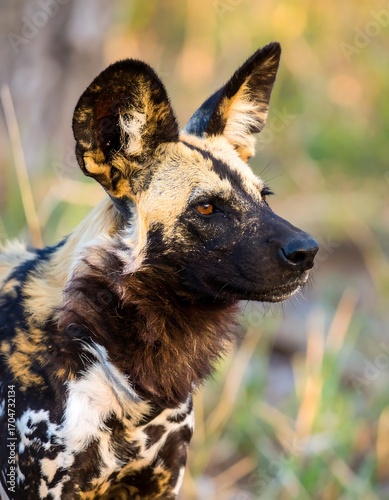 Close-up portrait of a wild dog