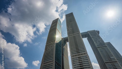 Looking up at Chongqing Raffles city