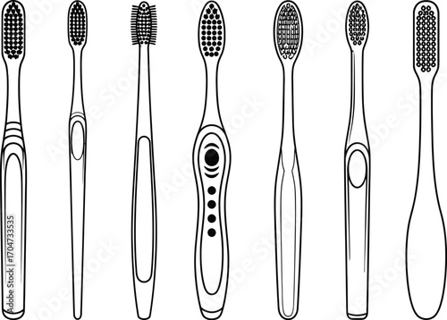 Different types of toothbrushes dental care hygiene
