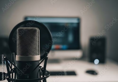 Microphone Recording Studio Focus.