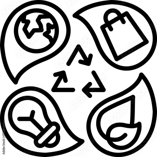 Zero Waste Lifestyle line icon