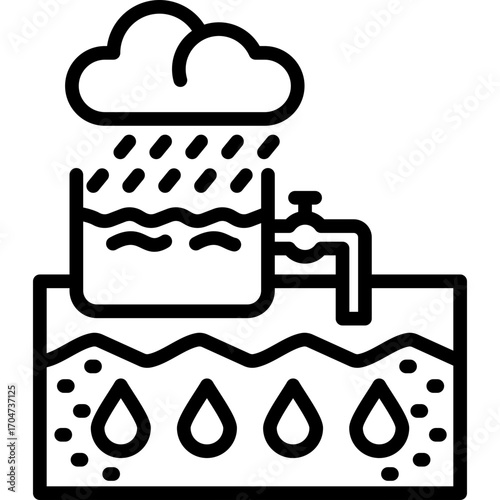 Rainwater Harvesting line icon