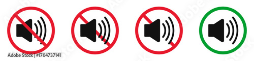 No sound sign icon. Mute symbol isolated on white background