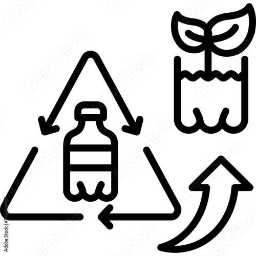 Upcycling line icon