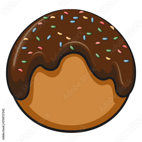 cute chocolate ball mascot character vector illustration, work of hand drawn