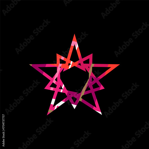 Colorful abstract star icons, symbols and graphic elements, star of david star