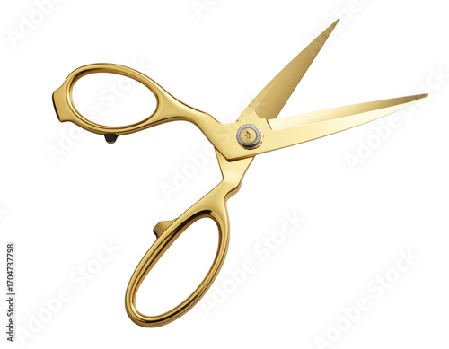 Minimalist Gold Scissors PNG