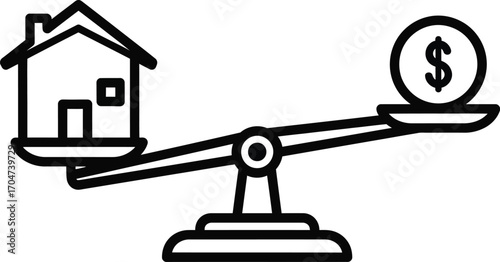 Balancing act between home ownership and financial investment on a scale