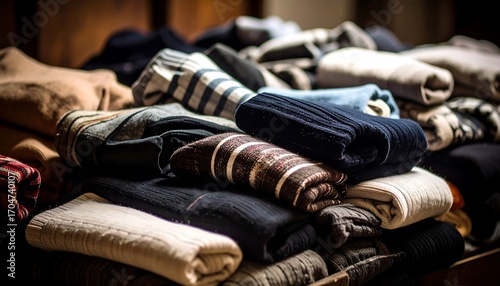 Pile of folded clothes