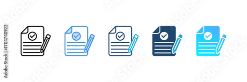 Consent icon set multiple style collection