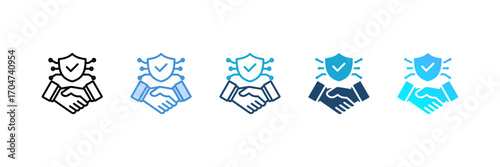 Trust In Ai icon set multiple style collection