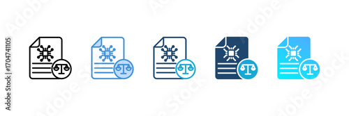 Ai Regulation icon set multiple style collection