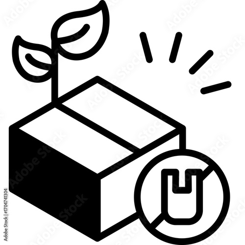 Plastic Free Packaging mixed icon