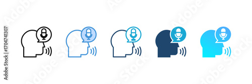 Speech Recognition icon set multiple style collection