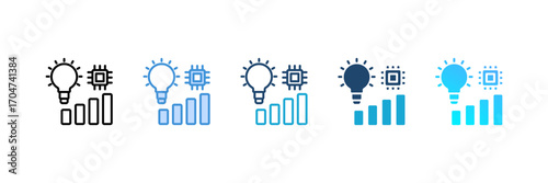 Creative Ai icon set multiple style collection