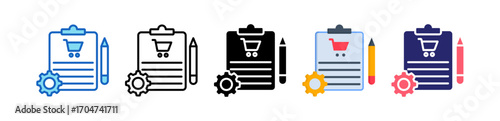 Order Processing Multiple Style Icon Set Collection. 