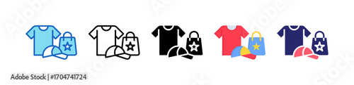 Merchandise Multiple Style Icon Set Collection. 
