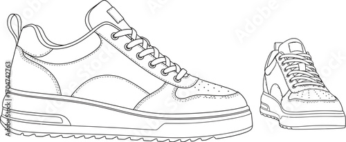 Sneakers, showcasing footwear design details