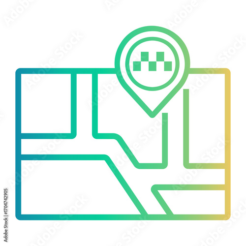 taxi Line Gradient Icon