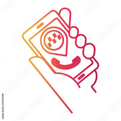 taxi Line Gradient Icon