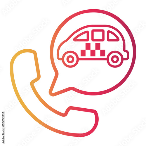 taxi Line Gradient Icon