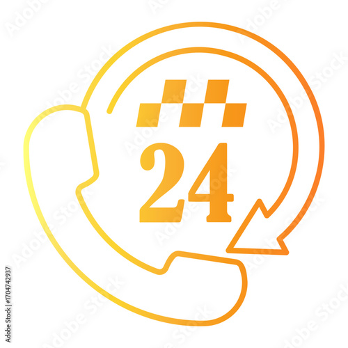 taxi Line Gradient Icon