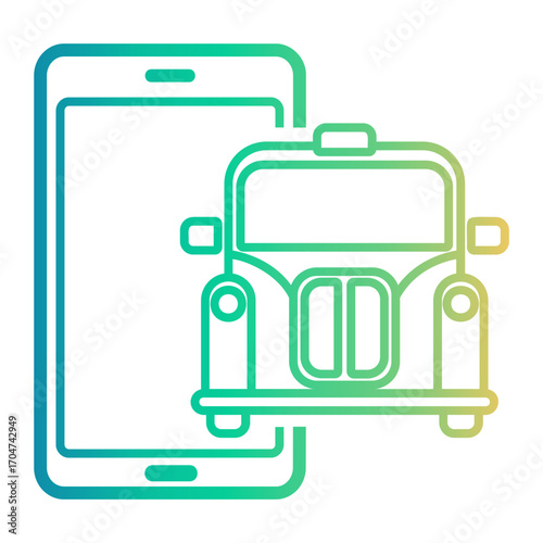 taxi Line Gradient Icon