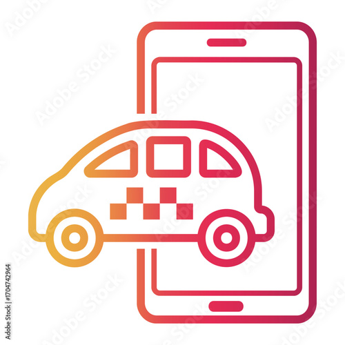 taxi Line Gradient Icon
