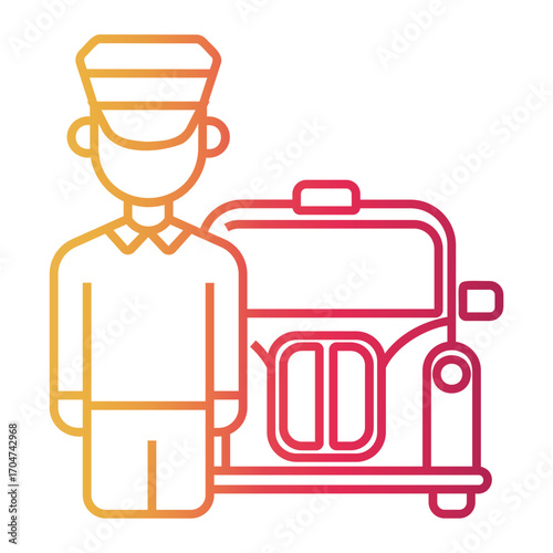 taxi Line Gradient Icon