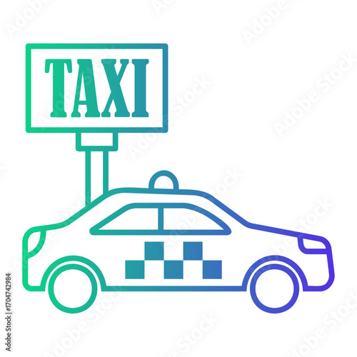 taxi Line Gradient Icon