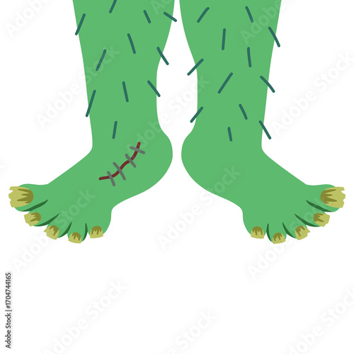 Zombie Feet Cartoon Illustration