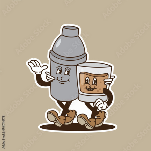 bar mascot couple with color good for logo, sticker, mascot design, drink mascot, club mascot, print design, etc