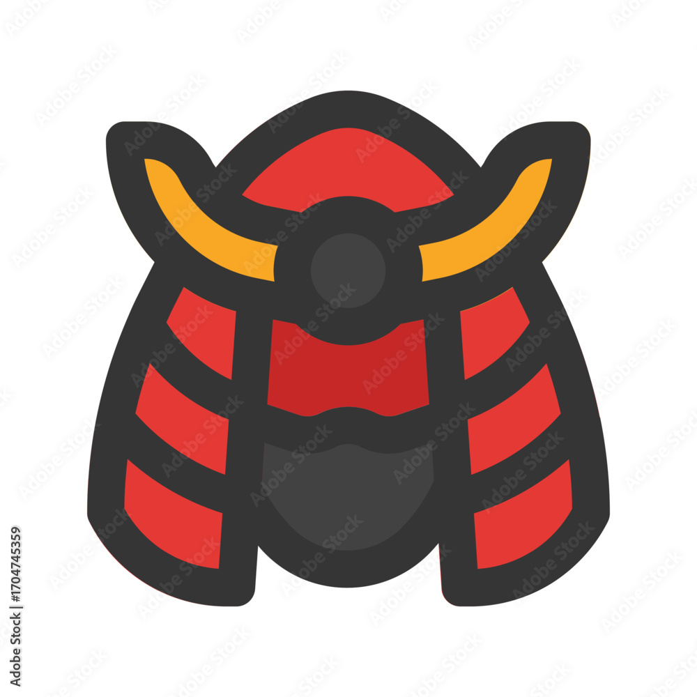 Fototapeta premium samurai outline fill icon