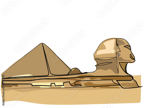 Pyramid in continuous line pattern