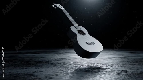 Ukulele isolated dark studio