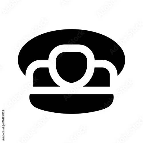 military hat glyph icon
