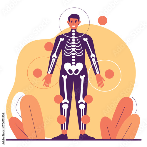 bones-and-joint-pain-zones-isolated-on-white-backg.eps