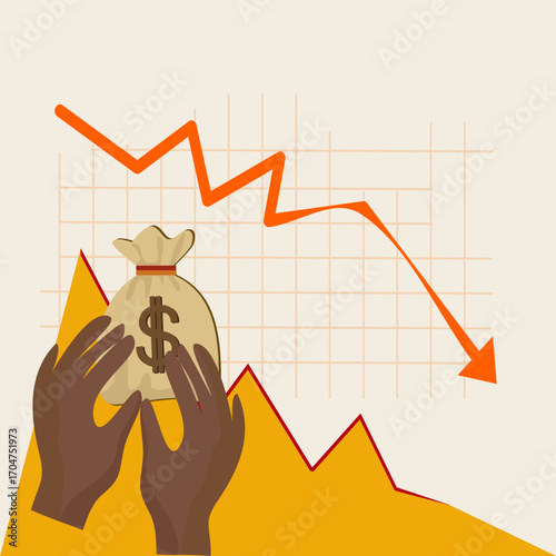 Financial Crisis and Market Crash Concept
