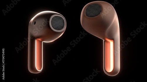 Wireless earbuds isolated studio shot