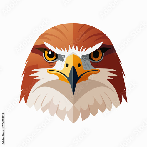 Eagle Head Illustration in Flat Vector Bird Animal Design
