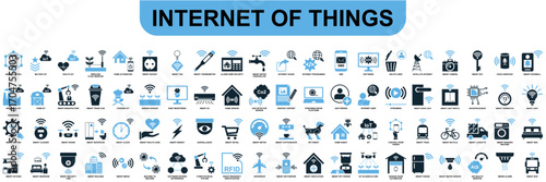 et internet of things icon vector for smart devices, interconnected networks, and data exchange. Useful for illustrating automated homes, future technology, and IoT solutions.