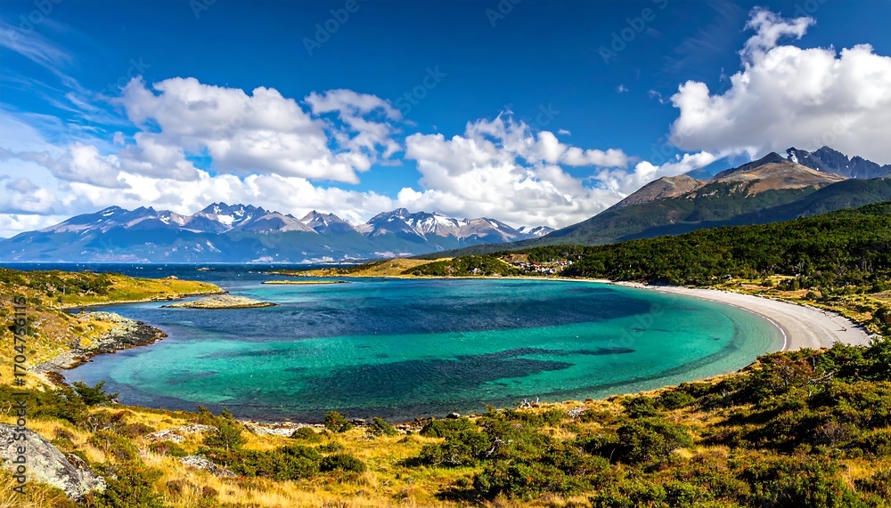 Fototapeta premium Scenic coastal view of a bay