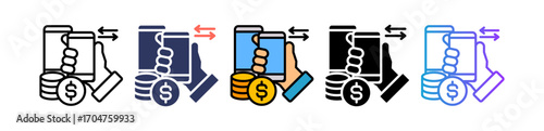 Mobile  Transfer line icon