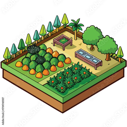community-garden-vector-isolated-on-pure-white-bac.eps