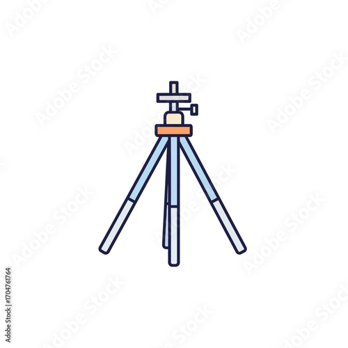 Illustration of a tripod for photography or videography.